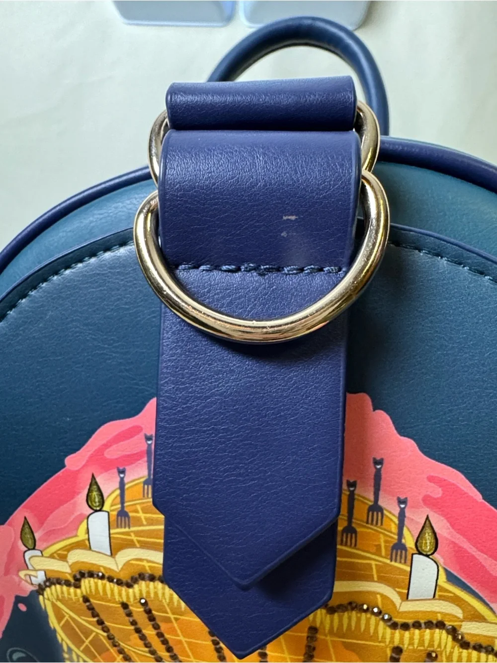 Loungefly Blue Beauty and the Beast Lumière Mini Backpack with Matching Wallet - Picture 6 of 16